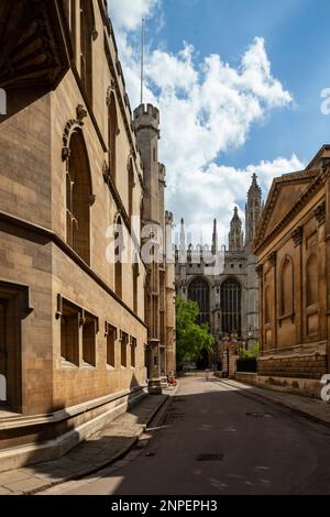 Frühlingsnachmittag am King's College in Cambridge. Stockfoto