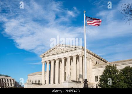 Fassade des US Suprement Court in Washington, DC Stockfoto