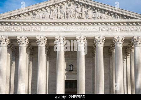 Fassade des US Suprement Court in Washington, DC Stockfoto