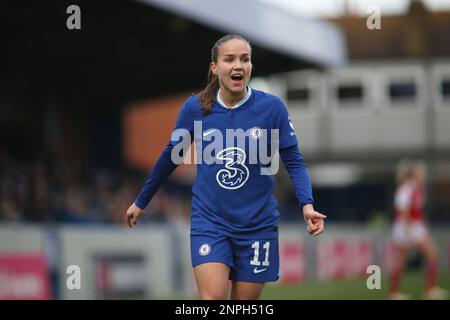 London, Großbritannien. 26. Februar 2023. London, Ferbruary 26. 2023: Guro Reiten (11 Chelsea) während des Vitality Womens FA Cup Spiels zwischen Chelsea und Arsenal in Kingsmeadow, London, England. (Pedro Soares/SPP) Kredit: SPP Sport Press Photo. Alamy Live News Stockfoto