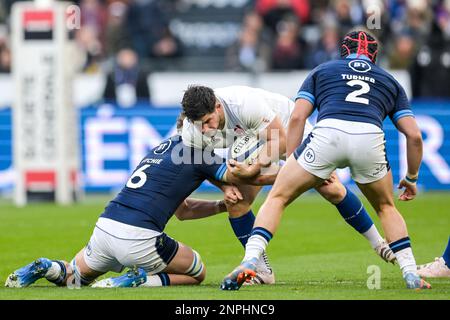 PARIS - Julien Marchand von Frankreich während des Guinness Six Nations Rugby-Spiels zwischen Frankreich und Schottland am 26. Februar 2023 im Stade de France in Paris, Frankreich. AP | niederländische Höhe | GERRIT VON KÖLN Stockfoto