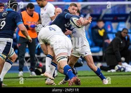 PARIS - Finn Russell von Schottland während des Guinness Six Nations Rugby-Spiels zwischen Frankreich und Schottland am 26. Februar 2023 im Stade de France in Paris, Frankreich. AP | niederländische Höhe | GERRIT VON KÖLN Stockfoto