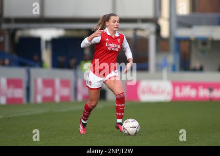 London, Großbritannien. 26. Februar 2023. London, Ferbruary 26. 2023: Noelle Maritz (16. Arsenal) auf dem Ball während des Vitality Womens FA-Pokalspiels zwischen Chelsea und Arsenal in Kingsmeadow, London, England. (Pedro Soares/SPP) Kredit: SPP Sport Press Photo. Alamy Live News Stockfoto
