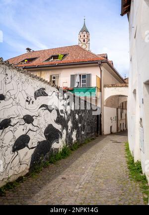Murale UNTITLED, 2006 Blu + Ericailcane Blu und Ericailcane verwenden Pseudonyme und zählen international zu den bekanntesten Straßenkünstlern - Meran- Italien Stockfoto