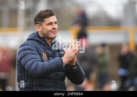 Castleford, England - 26. Februar 2023 - Paul Wellens Cheftrainer von St. Helens. Rugby League Betfred Super League Runde zwei, Castleford Tigers gegen St. Helens im Mend-A-Hose Stadium, Castleford, Großbritannien Stockfoto