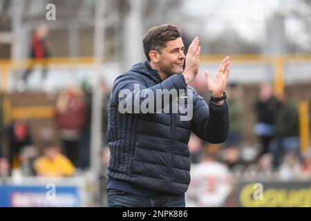 Castleford, England - 26. Februar 2023 - Paul Wellens Cheftrainer von St. Helens. Rugby League Betfred Super League Runde zwei, Castleford Tigers gegen St. Helens im Mend-A-Hose Stadium, Castleford, Großbritannien Stockfoto