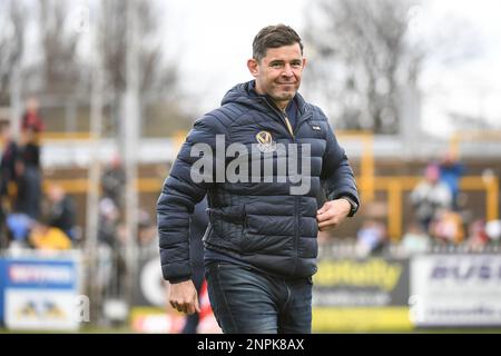 Castleford, England - 26. Februar 2023 - Paul Wellens Cheftrainer von St. Helens. Rugby League Betfred Super League Runde zwei, Castleford Tigers gegen St. Helens im Mend-A-Hose Stadium, Castleford, Großbritannien Stockfoto