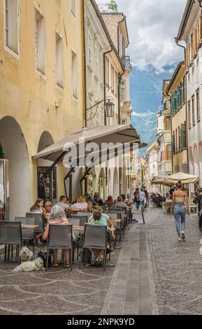 Historisches Zentrum der Stadt Merano - Provinz Bozen, Südtirol - Trentino Alto Adige, Norditalien, Europa Stockfoto