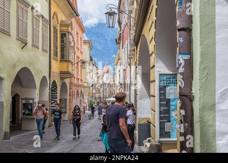 Historisches Zentrum der Stadt Merano - Provinz Bozen, Südtirol - Trentino Alto Adige, Norditalien, Europa Stockfoto