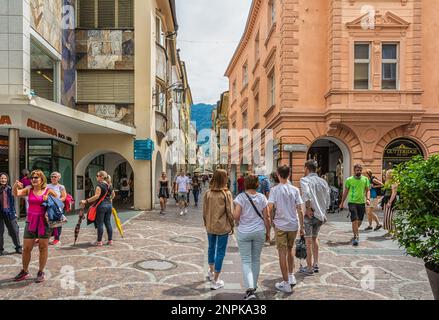 Historisches Zentrum der Stadt Merano - Provinz Bozen, Südtirol - Trentino Alto Adige, Norditalien, Europa Stockfoto