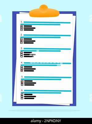 Zwischenablage mit Checklisten-Symbol. Flache Darstellung der Zwischenablage mit Checklisten-Symbol für das Web Stock Vektor