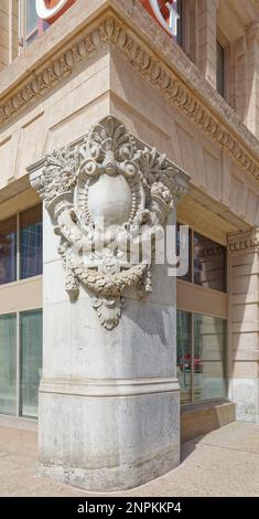 Pittsburgh Downtown: 109-115 Wood Street ist ein Paar von wegweisenden Ziegel- und Steinpapierfabriken und Lagergebäuden, die zu Büros umgebaut wurden. Stockfoto