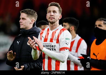 EINDHOVEN, NIEDERLANDE - FEBRUAR 26: Luuk de Jong von PSV während des niederländischen Eredivisie-Spiels zwischen PSV und FC Twente im Philips Stadion am 26. Februar 2023 in Eindhoven, Niederlande (Foto von Broer van den Boom/Orange Pictures). Guthaben: Orange Pics BV/Alamy Live News Stockfoto