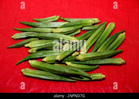 Kopenhagen/Dänemark 15.September 2018..Okra Samen und Gemüse . (Foto.Francis Joseph Dean / Deanpictures. Stockfoto