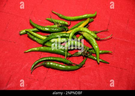 Kopenhagen/Dänemark 15.September 2018.. Grüne Chilischoten Gemüse . (Foto.Francis Joseph Dean / Deanpictures. Stockfoto