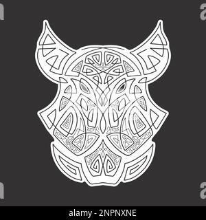Wildschweinkopf, keltisches Schwein, T-Shirt-Typografie-Design, wildes Tier-Motiv. Vektordarstellung. Stock Vektor