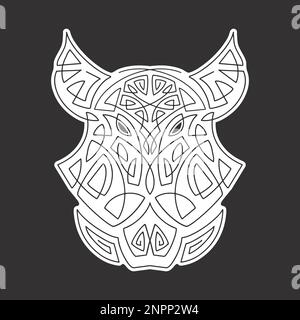 Wildschweinkopf, keltisches Schwein, T-Shirt-Typografie-Design, wildes Tier-Motiv. Vektordarstellung. Stock Vektor
