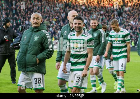 Glasgow, Großbritannien. 26. Februar 2023. UK. Im Finale des Viaplay Cup spielten die Rangers vs Celtic im Hampden Park in Glasgow. Kredit: Findlay/Alamy Live News Stockfoto