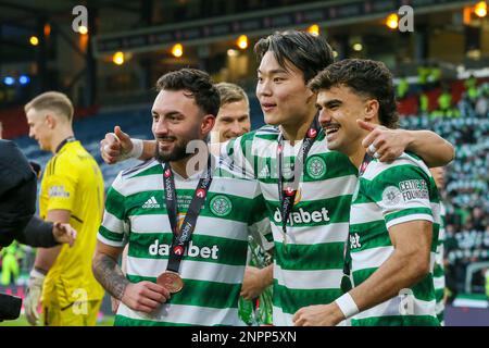 Glasgow, Großbritannien. 26. Februar 2023. UK. Im Finale des Viaplay Cup spielten die Rangers vs Celtic im Hampden Park in Glasgow. Kredit: Findlay/Alamy Live News Stockfoto