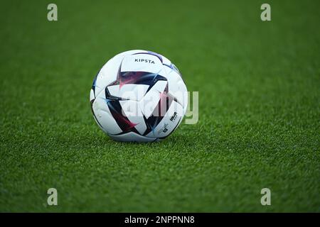 Das Abbildungsbild zeigt die offizielle Ligue 1 Uber beim öffentlichen Training der Pariser Fußballmannschaft Saint-Germain (PSG) am 24. Februar 2023 im Parc des Princes Stadion in Paris, Frankreich - Foto: Victor Joly/DPPI/LiveMedia Stockfoto