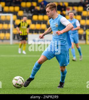 H&W Welders FC gegen Knockbreda FC, Samstag, 25. Februar 2023, Blanchflower Stadium, Belfast, Lough 41 Championship. Stockfoto