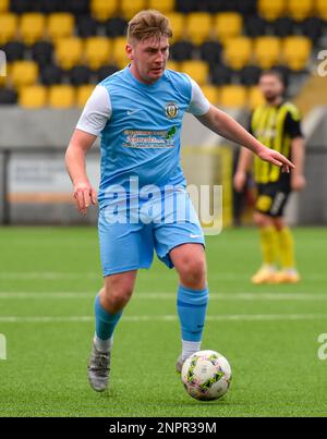 H&W Welders FC gegen Knockbreda FC, Samstag, 25. Februar 2023, Blanchflower Stadium, Belfast, Lough 41 Championship. Stockfoto