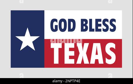 Gott segne Texas. Zitatdesign von Texas Stock Vektor