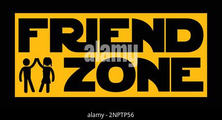 Illustration Des Konzepts „Freundeszone“. Ein Junge und ein Mädchen geben sich gegenseitig High Five. Stock Vektor