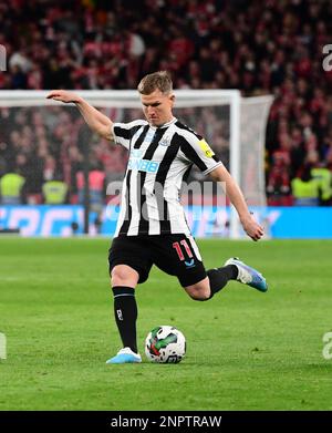 Wembley, London, Großbritannien. 26. Februar 2023. Matt Ritchie von Newcastle United während des Endspiels des Carabao Cup zwischen Manchester United und Newcastle United am 26. 2023. Februar in Old Trafford, England. (Foto von Jeff Mood/phcimages.com) Kredit: PHC Images/Alamy Live News Stockfoto