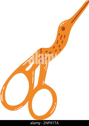 Nähmaschere im flachen Cartoon-Stil. Handgezeichnete Vektordarstellung eines professionellen Werkzeugs für Handwerk, Hobby. Stock Vektor