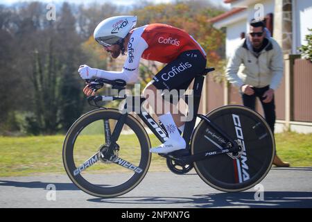 Teo, Galicien, Spanien. 26. Februar 2023. Teo, SPANIEN: Cofidis-Fahrer Simon Geschke während der 4. Etappe von O Gran CamiÃ±o 2023 am 26. Februar 2023 in Teo, Spanien. (Kreditbild: © Alberto Brevers/Pacific Press via ZUMA Press Wire) NUR ZUR REDAKTIONELLEN VERWENDUNG! Nicht für den kommerziellen GEBRAUCH! Stockfoto