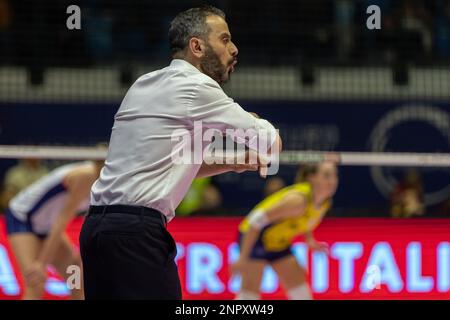 Cheftrainer Marco Gaspari (Vero Volley Milano) Stockfoto