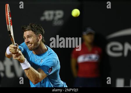 Rio de Janeiro, Brasilien. 26. Februar 2023; Jockey Club Brasileiro, Rio, Brasilien: ATP 500 Rio Tennis Open, Singles Finale, Tag 7; Cameron Norrie (GBR) gegen Carlos Alcaraz (ESP). Kredit: Action Plus Sports Images/Alamy Live News Stockfoto