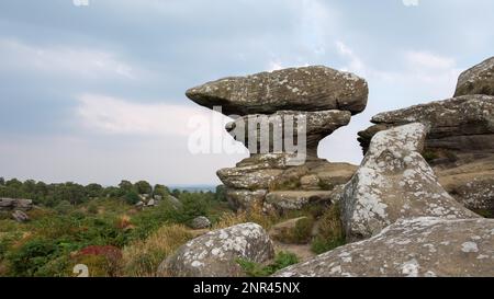 Malerischer Blick auf Brimham Rocks in Yorkshire Dales National Park Stockfoto