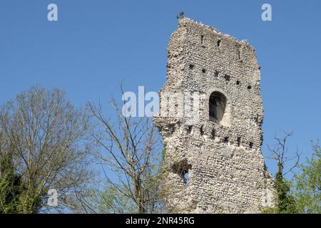 BRAMBER, WEST SUSSEX/UK - April 20: Bleibt von bramber Castle im Bramber West Sussex UK am 20. April 2018 Stockfoto