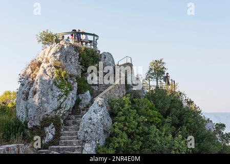 Kaiser-Thron, Kaiser-Thron, Aussichtspunkt, Pelekas, Insel Korfu, Ionische Inseln, Griechenland Stockfoto