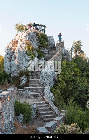 Kaiser-Thron, Kaiser-Thron, Aussichtspunkt, Pelekas, Insel Korfu, Ionische Inseln, Griechenland Stockfoto