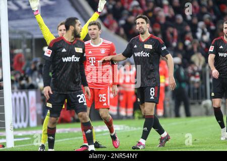 MÜNCHEN, Deutschland. , . Während des Bundesliga Fußballspiels zwischen dem FC Bayern München und dem FC Union Berlin in der Allianz Arena in München am 26. Februar 2023. DFL, Fussball, 3:0 (Foto und Copyright @ ATP images/Arthur THILL (THILL Arthur/ATP/SPP) Kredit: SPP Sport Press Photo. Alamy Live News Stockfoto