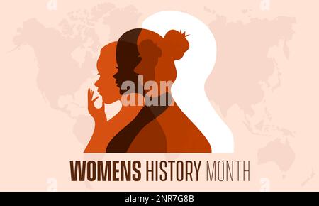 National Women's History Month. Oft übersehene Frauenbeiträge zur Geschichtskonzeptkampagne am März Stock Vektor