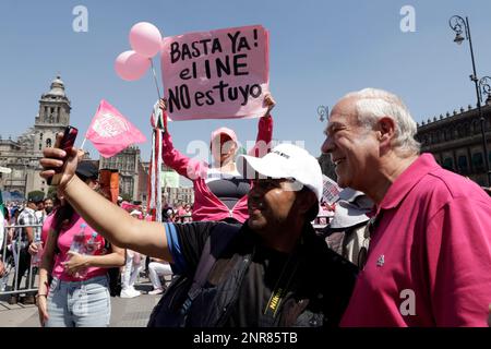 Nicht exklusiv: 26. Februar 2023, Mexiko-Stadt, Mexiko: Der ehemalige Präsident der Organisation für wirtschaftliche Zusammenarbeit und Entwicklung, Jose Angel G. Stockfoto