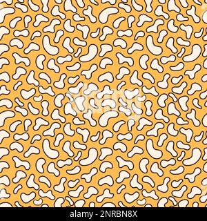 Groovy Hippie Happy Easter Nahtloses Muster. Osterhintergründe im trendigen Retro-60s 70s-Cartoon-Stil Stock Vektor