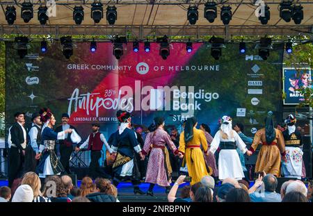 Antipodes Festival der griechisch-australischen Gemeinde, Lonsdale St, Melbourne, 2023. Februar Stockfoto