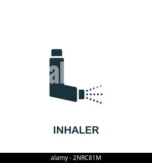 Inhalator-Symbol. Monochromes einfaches Schild aus der Apotheke-Sammlung. Inhalator-Symbol für Logo, Vorlagen, Webdesign und Infografiken. Stock Vektor