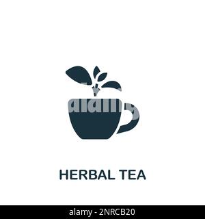 Symbol für Kräutertee. Monochromes einfaches Schild aus der Apotheke-Sammlung. Symbol für Kräutertee für Logo, Vorlagen, Webdesign und Infografiken. Stock Vektor