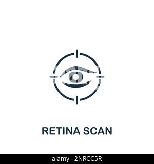 Retina-Scan-Symbol. Monochromes einfaches Schild aus der Sicherheitssammlung. Retina-Scan-Symbol für Logo, Vorlagen, Webdesign und Infografiken. Stock Vektor
