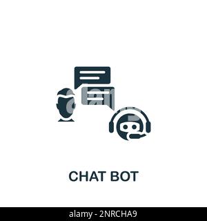 Chat bot-Symbol. Monochromes einfaches Zeichen aus der Sprachsammlung. Chat bot-Symbol für Logo, Vorlagen, Webdesign und Infografiken. Stock Vektor