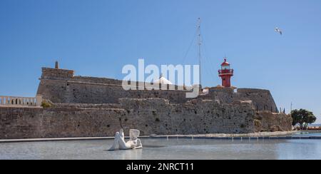 Santa Catarina Fort von Figueira da Foz, Portugal. Panoramaaufnahme Stockfoto