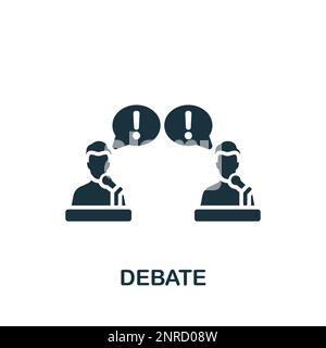 Symbol "Debatte". Monochromes einfaches Zeichen aus der Sprachsammlung. Diskussionssymbol für Logo, Vorlagen, Webdesign und Infografiken Stock Vektor