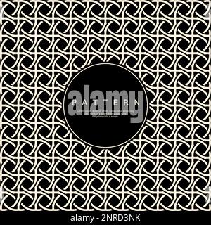 Einfache Blumenkreislinie abstraktes nahtloses Muster. Rundes Blumenmuster Stock Vektor