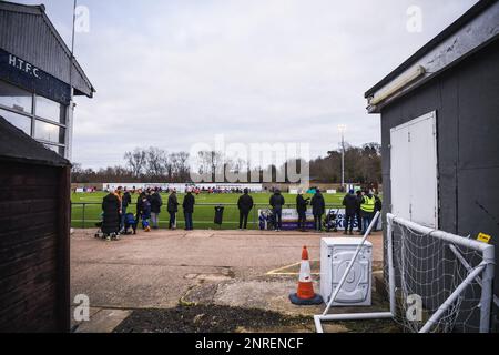 Hertford Town 2 Highworth Town 2, 04/02/2023. Hertingfordbury Park. Südliche Liga, Division Eins. Stockfoto